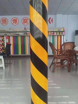 黄黑斜纹铝基反光膜高速隧道检修口环岛收费站桥墩警示立面标记